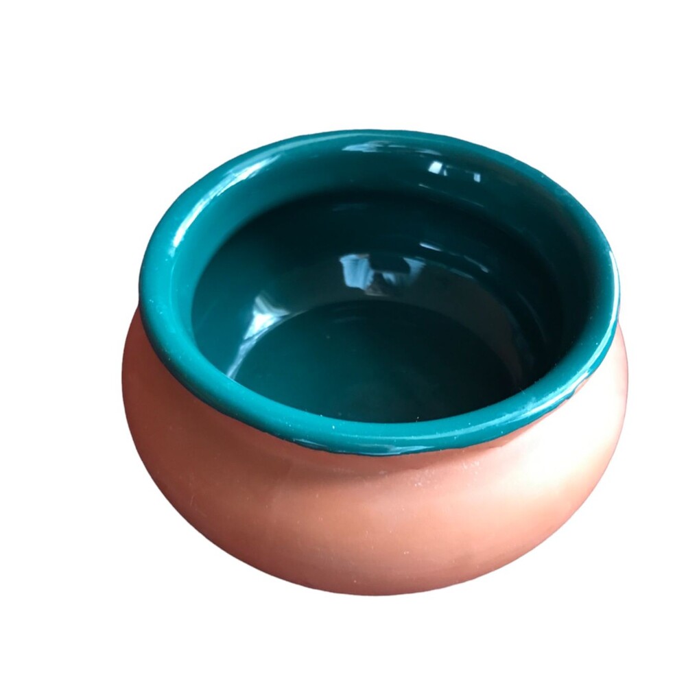 Mexican Fiesta Redware Salsa Bowl Keilen Ltd Made In Italy Green Glaze